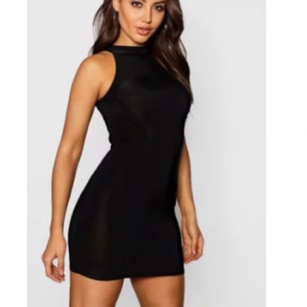 Slinky Little Black Dress - Mini Dress